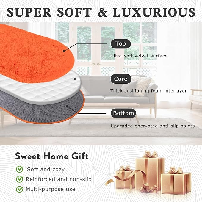Soft Fluffy Area Rug for Bedroom, Non-Slip Cozy Plush Shag Carpet for Girls - Image 4