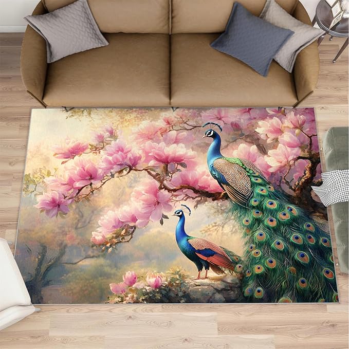 Peacock Magnolia Rug Small by STRELEC