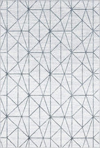 Rugs.com Lattice Trellis Collection Rug – 6' x 9' White Low-Pile Rug Perfect by Rugscom