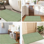 Braided Bath Mat, Boho Small Bathroom Rugs Non Slip Washable Super Absorbent - Image 4