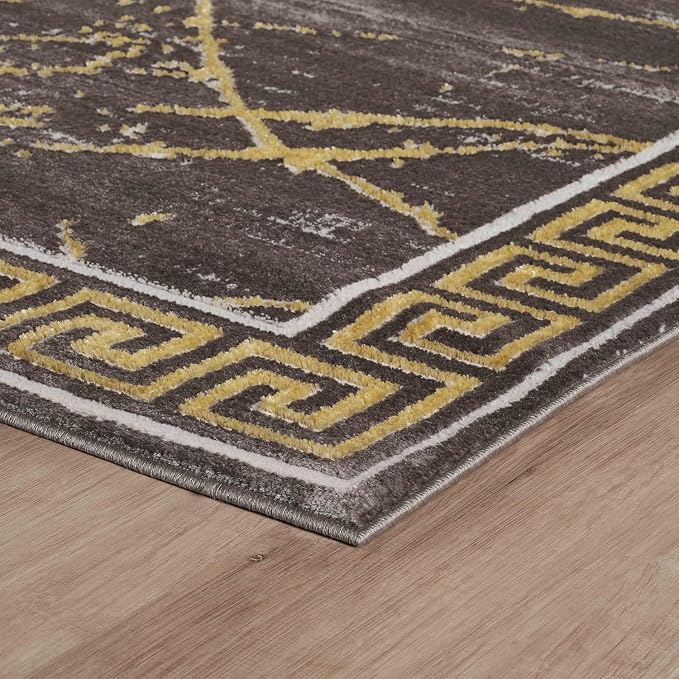 GLORY RUGS Area Rugs Marble 2x7 Brown Carpet Modern Abstract Rug Living Room - Image 6