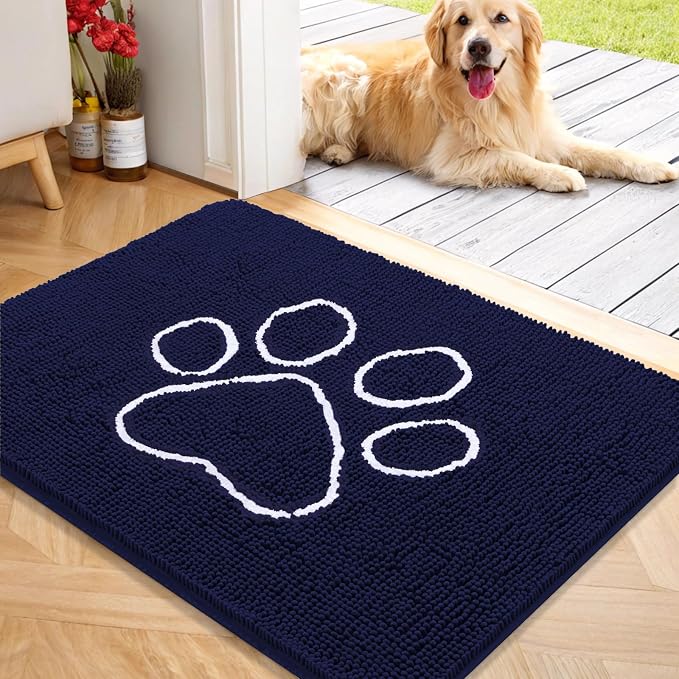 OLANLY Dog Door Mat for Muddy Paws 40x32, Paw Print Design, Absorbs Moisture by OLANLY