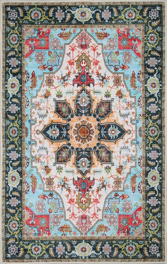 WILLSUN Washable Area Rugs, 4x6 Non-Slip Boho Large Area Rugs - Image 7