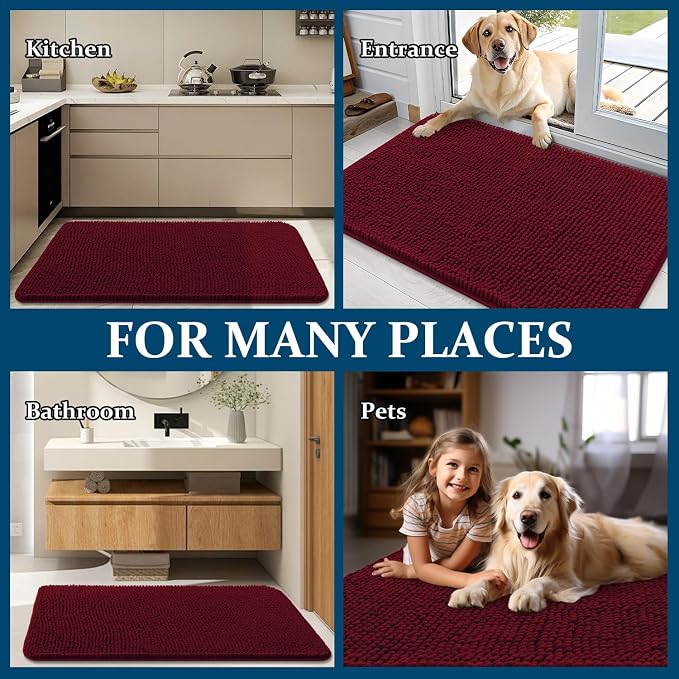 OLANLY Dog Door Mat for Muddy Paws 54x32, Absorbs Moisture and Dirt, Absorbent - Image 8