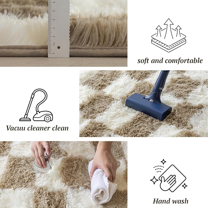 4x6 Area Rugs for Living Room Bedroom, Soft Fluffy Shaggy Bedside Rug, Indoor - Image 5