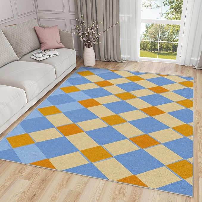 Checkerboard Indoor Rugs for Entryway by Unknown