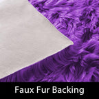 Latepis Purple Round Rugs 4ft Faux Fur Fluffy Shag Rug Machine Washable - Image 3