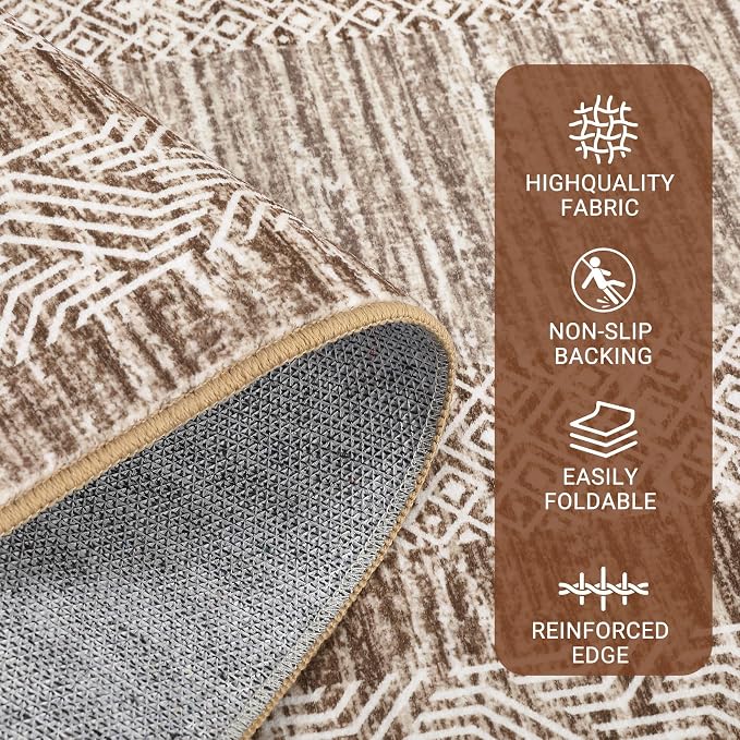 GarveeHome 10x13 Large Washable Geometric Area Rug Non Slip Non Shedding Floor - Image 3
