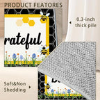 Bee Grateful Rug for Living Room 3x5, Low Pile Non-Slip Backing, Machine - Image 5