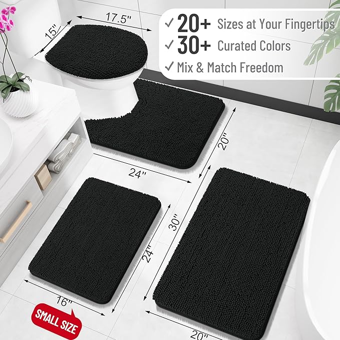 OLANLY Toilet Rugs U-Shaped 24x20, Extra Soft Absorbent Chenille Contour - Image 2