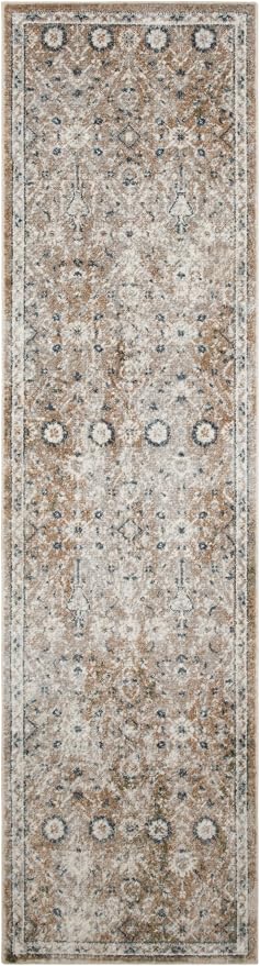 Nourison Home Astra Machine Washable Gold Grey 2'2" x 8' Area Rug - Image 2
