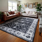 Area Rug for Living Room, 8x10 Machine Washable Non Slip Large Faux Wool Throw by Unknown