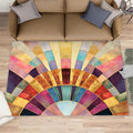 Chromatic Geometric Area Rugs 6x9ft, Abstraction Deco Fluffie Rugs by Unknown