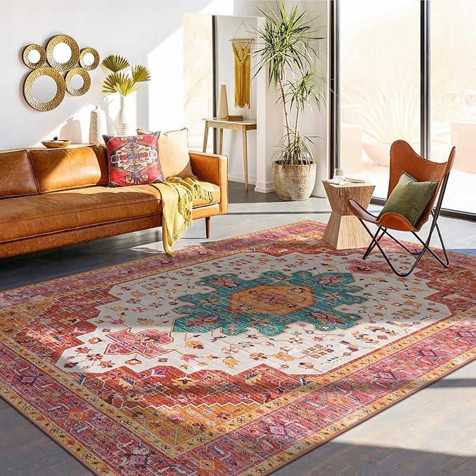 Moynesa Ultra-Thin Washable Pink Area Rug - Image 6