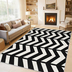2x3 Black and White Chevron Throw Rugs - Image 2
