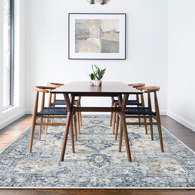 GENIMO 6x9 Area Rugs for Living Room, Non Slip Machine Washable Rugs, Low Pile - Image 9