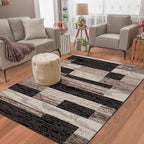 Superior Rockwood 3 Piece Indoor Area Rug Set, Jute Backing, Modern Color Block - Image 2