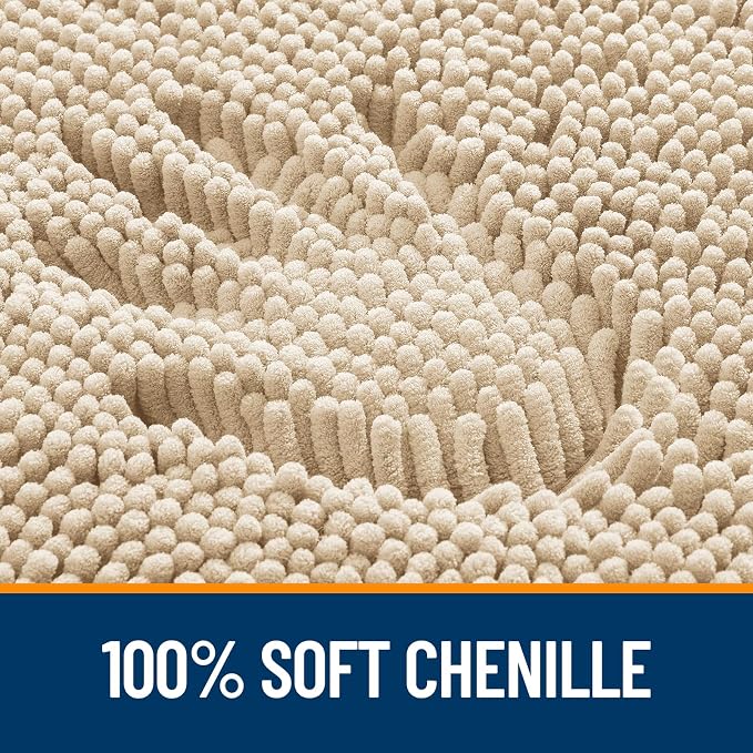 OLANLY Bathroom Rugs 36x24, Extra Soft Absorbent Chenille Bath Rugs, Rubber - Image 3