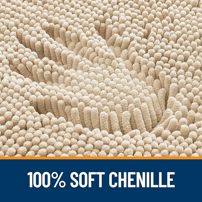 OLANLY Bathroom Rugs 30x20, Extra Soft Absorbent Chenille Bath Rugs, Rubber - Image 3
