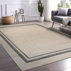 Beverly Rug Easy Jute Bordered Rug 10x14 Washable Large Indoor Outdoor Area Rugs - Image 7
