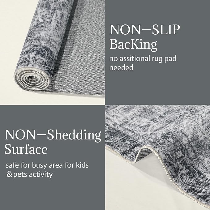 8x10 Washable Area Rugs Ultral Soft Non-Slip Stain Resistant Vintage Boho Large - Image 9
