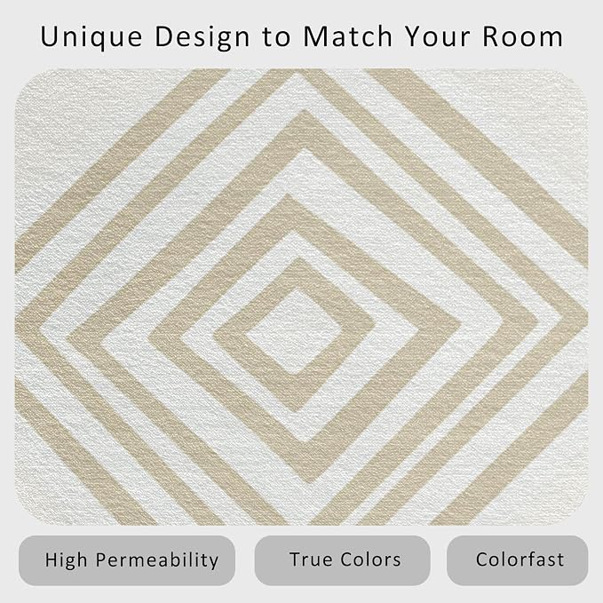 Washable 5x6 Modern Geometric Rug Living Room, Modern Geometric Home Decor - Image 4