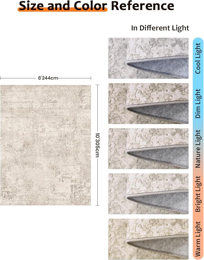 Art&Tuft Washable Rugs 8x10, Area Rugs - Image 2
