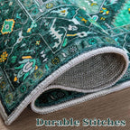 SERISSA 4x6 Boho Bedroom Rug, Washable Non Slip Vintage Teal Area Rugs - Image 7