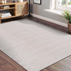 Beverly Rug Easy Jute Off White Rug 5x7 Solid Washable Durable Outdoor Indoor - Image 5