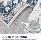 Bavni Rugs for Living Room, Floral Non Slip Machine Washable Rug, Neutral Low - Image 7