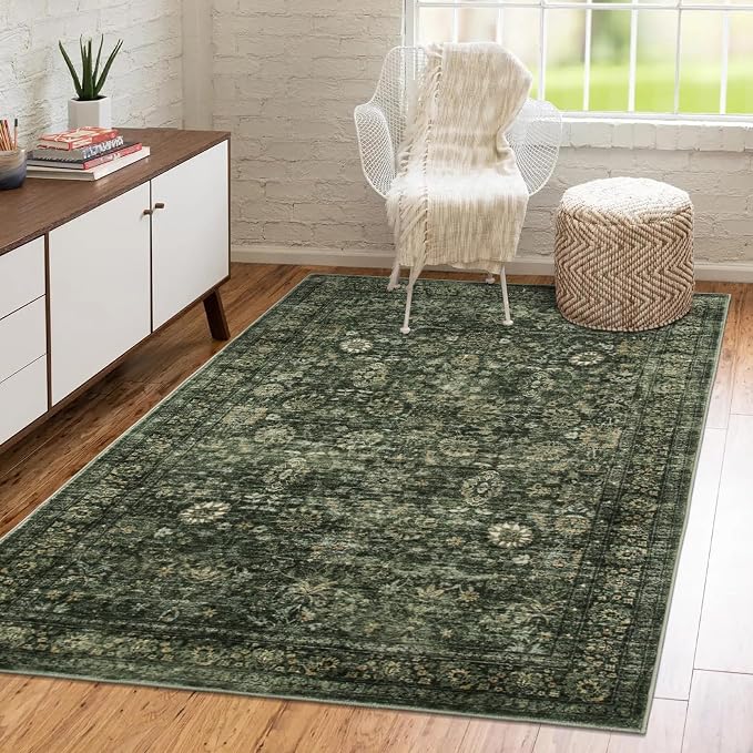 Morebes Vintage Throw Rugs, 3x5 Washable Rug Non Slip, Soft Area Rug by Morebes