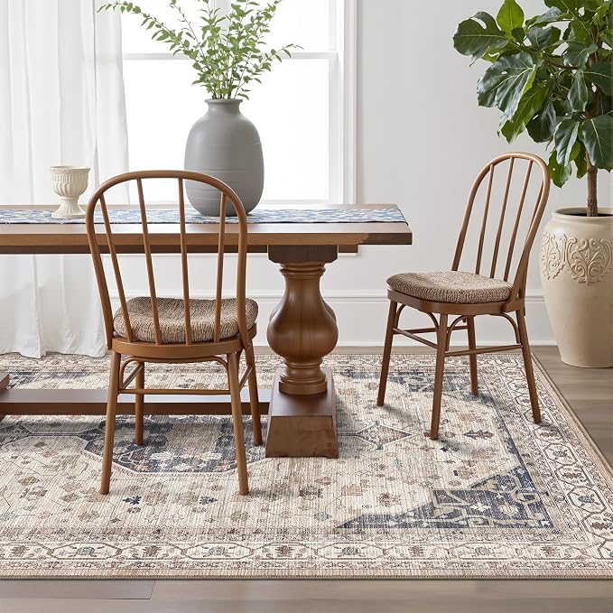 LUMI 10x14 Washable Area Rug for Living Room, Ultra Soft Traditional Rugs Non - Image 5