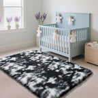 Fluffy Rug Shaggy Area Rug, Mottling Black 3x5 Area Rugs - Image 2