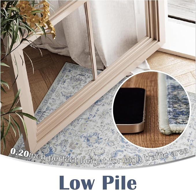 jinchan Kalen Runner Rug 3x7 Washable Area Rug Soft Indoor Floor Cover Thin - Image 6