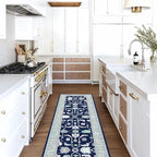 Fame Living Navy Blue Oushak Rug, Modern Rugs, Small Throw, Accent Area Rug - Image 2