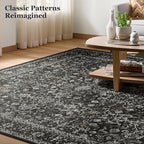 Charcoal Black 2x6 Runner Rug for Hallways Entryway, Vintage Earth Tone Kitchen - Image 7