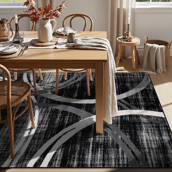 Rugshop Modern Wavy Circles Design Area Rug, Carpet - Image 8