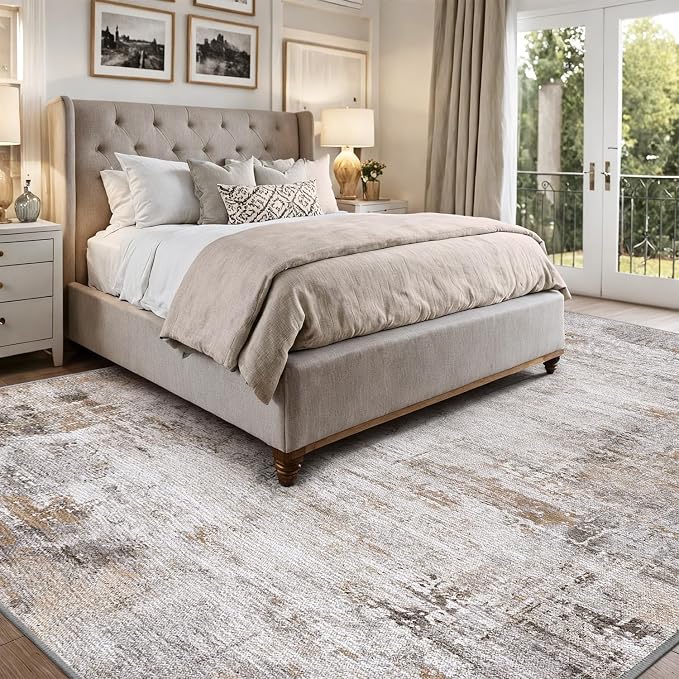LUMI 8x12 Washable Area Rug for Living Room, Ultra Soft Modern Abstract Rugs - Image 4
