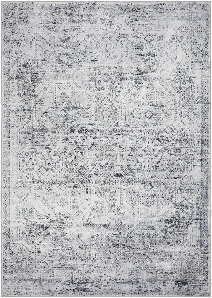 Area Rug 5×7, Vintage Boho Rug, Ultra-Soft Low Pile, Non Slip, Stain Resistant - Image 3
