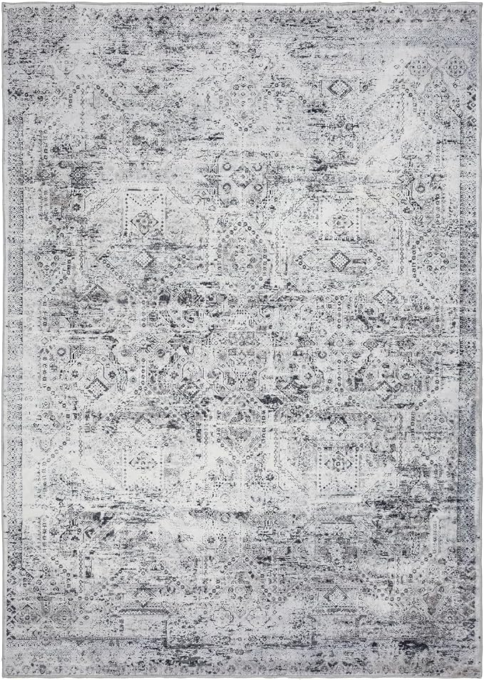 Area Rug 9×12, Large Vintage Boho Rug, Ultra-Soft Low Pile, Non Slip, Stain - Image 3
