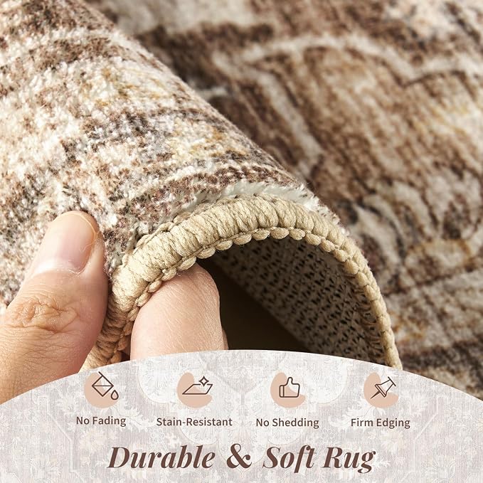 tchdio 3x5 Bedroom Area Rug, Non Slip Washable Entryway Rug Indoor, Soft Low - Image 2