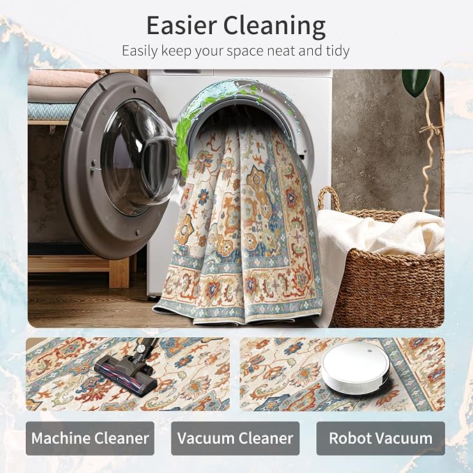 Enkor Area Soft Rugs 6x9 Washable Non Slip Boho Floor Rugs - Image 4