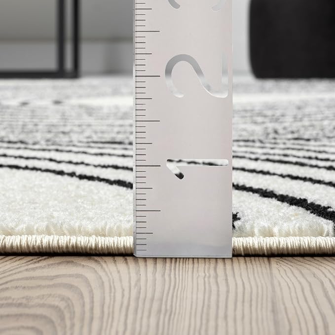Abani Nuevo Beige Black Swirls Modern Area Rug 6' Round - Image 2