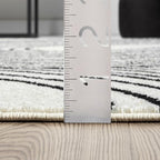 Abani Nuevo Beige Black Swirls Modern Area Rug 6' Round - Image 2