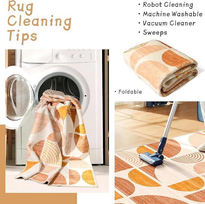 MUJOO Boho Rug Washable, 4x6.5 Area Rugs - Image 3