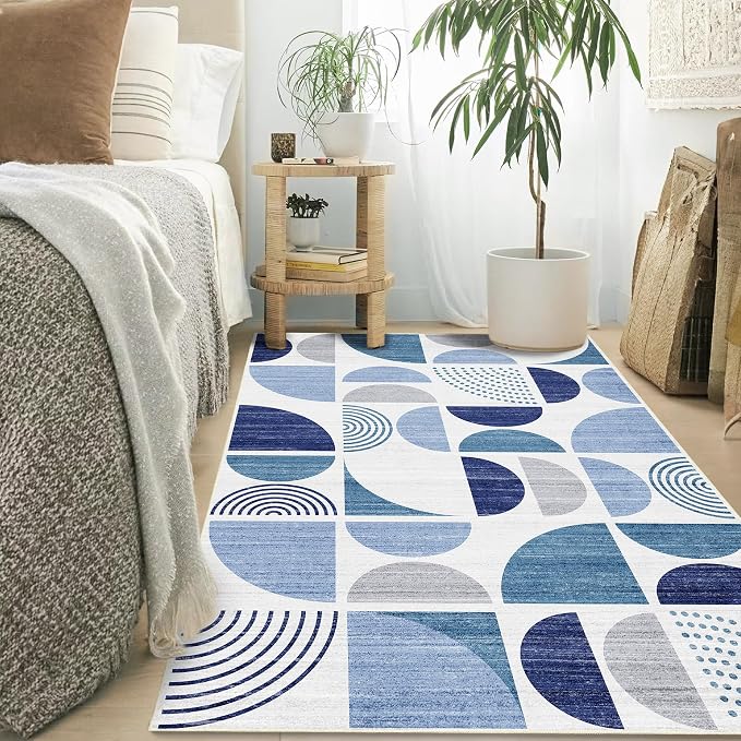 MUJOO 3x5 Rug Washable, Small Throw Floor Carpet Non Slip Soft Indoor Modern - Image 2
