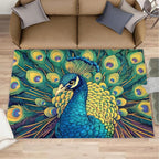 Peacock Rug 8x10-8x10 Rug, Wonderful Peacock Area Rugs - Image 2