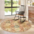 Lahome Moroccan Trellis Round Area Rugs, Washable Small Round Rug 3ft Non-Slip by Lahome