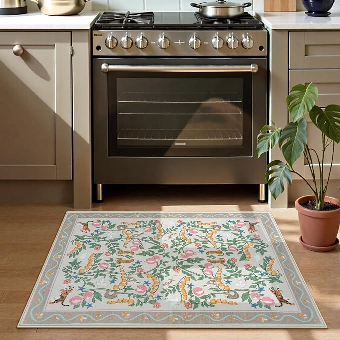 Collive 2x3 Rugs for Entryway, Small Washable Jungle Animal Door Mat Indoor - Image 2