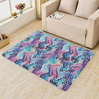 Colorful Wave Rug, 5x7 Rug, Abstract Watercolor Rugs - Image 2